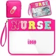 2pcs Nurse Chenille Letter Makeup Cosmetic Bag