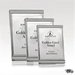 Silver Scrolls - Platinum-Finished Plaque w Suspended Glass
