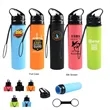 20 oz Collapsible Silicone Water Bottle With Straw Lid