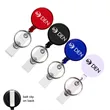 Round retractable badge holder w/ combo key ring & belt clip