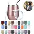 12 OZ Wine Tumbler with Lid and Straw