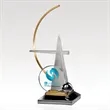 InSync Award - Mirrored Stainless, Brass & Jade Glass