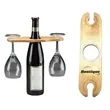 Wood Products Wine Bottle And Glass Holder Goblet Racks