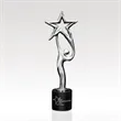 Chrome Star Award with Marble Base - Argent