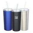 Stainless Steel Tumbler with Straw, 16 oz.