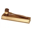 Walnut Base/Removable Gavel w/Gold Plate