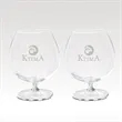 6" Brandy Snifter Glass Set - Etched (2)