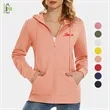 Women's Recycled Antibacterial Zipper Hoodie Kangaroo Pocket