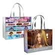 Full-Color Laminated Metallic Silver Tote Bag 18"x13.5"x5.5"