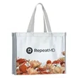 Full-Color Printed Metallic Silver Tote Bag 14"x11"x4"
