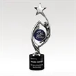 Chrome Award with Art Glass and Marble Base - Harmony