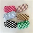 Checkered Zipper Pouch Cosmetic Makeup Bag for Purse