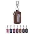 Double layer men's genuine leather car key waist hanging bag