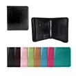 Zippered Black A4 PU Leather Padfolio Binder Padded cover
