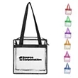 Clear PVC Stadium Tote Bag with Zipper & Handle