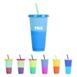 24OZ Mood Color Changing Cup With Lid And Straw