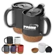 13 oz. Ceramic Coffee Mug Cork Base Spill Proof Lid Handle