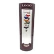 7" Multi Color Galileo Thermometer in Cherry Wood Stand