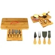 Kitchen Bamboo Cheese Board Platter Tray Knife Set