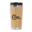 15oz Vacuum Insulated Tumbler Bamboo Mug with Removable Lid