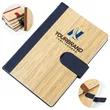 Bamboo Surface Magnetic Buckle Business Notebook