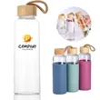 16OZ. Glass Water Bottle With Bamboo Lid And Beverage Cup