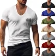 Men's V Neck Shirts Casual Short Sleeve Gym Athletic Tee Top