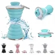 17 oz portable reusable collapsible silicone water bottle