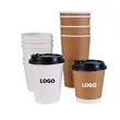 8oz Custom Disposable Insaluted Paper Coffee Cup w/Lid