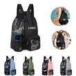 Swim Bag Mesh Drawstring Backpack with Wet Pocket for Swimmi