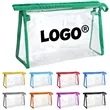 Transparent PVC Cosmetic Bag With Zipper And Color Trim