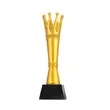 Elegant Crystal Resin Trophy with Metal Medal for Awards