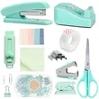 Macaron Color Desk Set with Stapler, Scissors & Tape