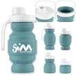 Foldable Outdoor Travel Silicone Water Bottle With Straws