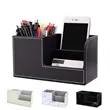 Minimalist Multi-Functional Leather Desktop Pen Organizer