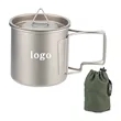 Outdoor Titanium Camping Cup with Foldable Handle - 14oz Boi