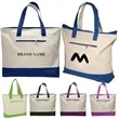 Large Heavy Reusable Cotton Zippered Tote Bags "