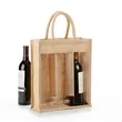 Eco-Friendly Jute Bag with Clear Front for Bottles
