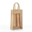 Eco-Friendly 2 Bottle Clear front Jute Bag
