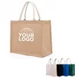 Reusable Burlap Sturdy Rounded Handles Jute Tote Bag