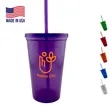 USA Made 16 oz Travel Mugs Tumbler with Lid and Straw