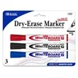 Dry-Erase Markers - 3 Colors Chisel Tip 3 Pack