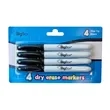 BigBox Dry Erase Markers - Black 4 Pack Fine Tip