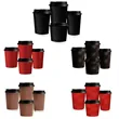 12oz Insulated Kraft Ripple Disposable Coffee Cups With Lids