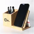 Bamboo Wireless Charging Desk Organizer