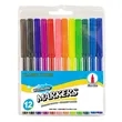 Washable Markers - 12 Assorted Colors Fine Tip