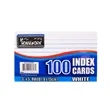 Ruled Index Cards - White 100 Pack 3 x 5