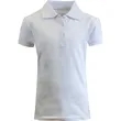 Girls' School Uniform Polo Shirts - White Short Sleeve Siz