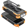 40000mAh Portable Solar Phone Charger with Built-in 4 Cables