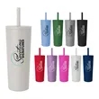 24 oz Double Wall Tumbler with Leak Proof Straw